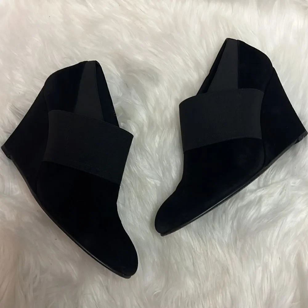 Stuart Weitzman black suede wedge shoes size 10 B33‎ - Picture 3 of 12